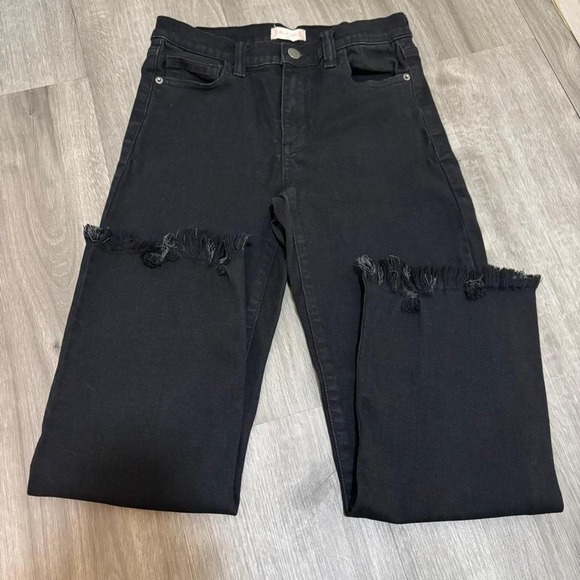 Black high-waisted Altard state straight leg jeans Size 25 - Picture 1 of 4